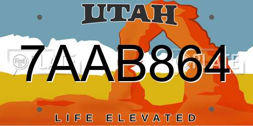 7AAB864 Utah License Plate