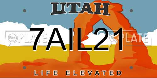 7AIL21 Utah License Plate