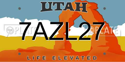 7AZL27 Utah License Plate