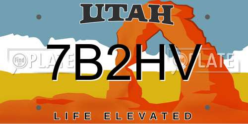7B2HV Utah License Plate