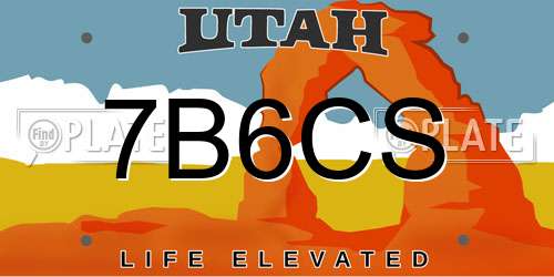 7B6CS Utah License Plate