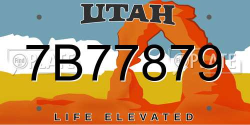 7B77879 Utah License Plate