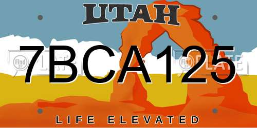 7BCA125 Utah License Plate