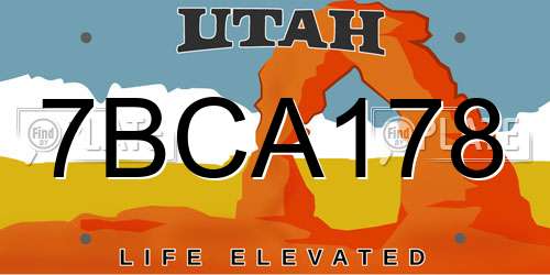 7BCA178 Utah License Plate