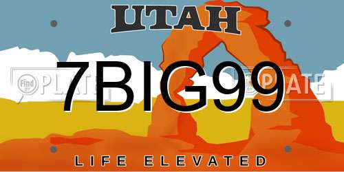 7BIG99 Utah License Plate