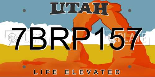 7BRP157 Utah License Plate