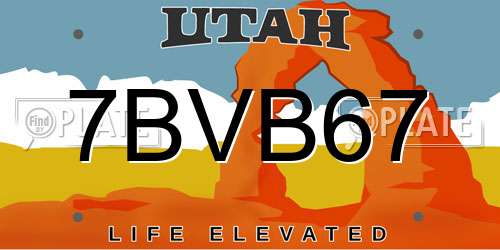 7BVB67 Utah License Plate