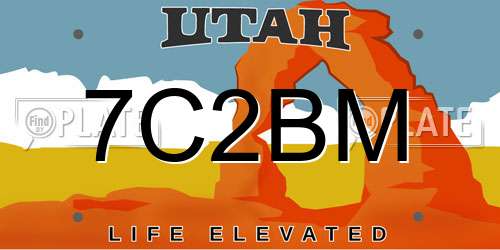 7C2BM Utah License Plate