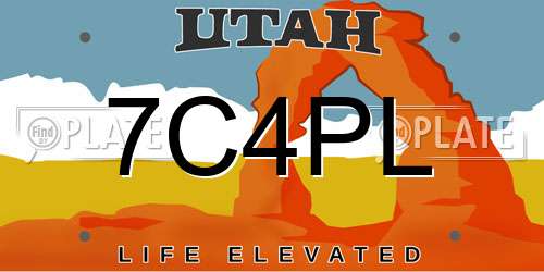 7C4PL Utah License Plate