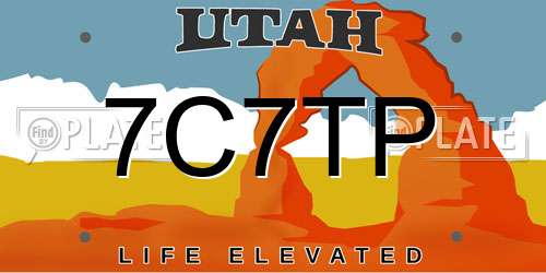 7C7TP Utah License Plate