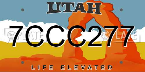 7CCC277 Utah License Plate