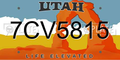 7CV5815 Utah License Plate