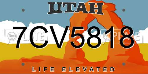 7CV5818 Utah License Plate