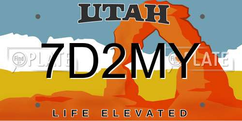 7D2MY Utah License Plate
