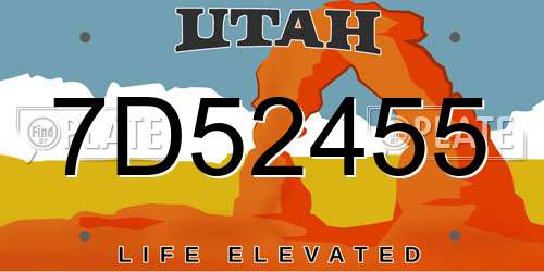 7D52455 Utah License Plate