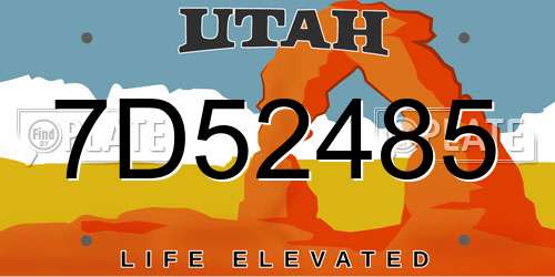 7D52485 Utah License Plate