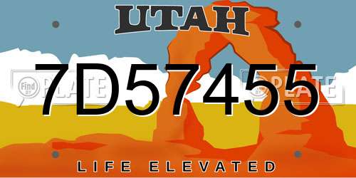 7D57455 Utah License Plate
