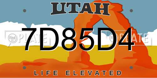 7D85D4 Utah License Plate