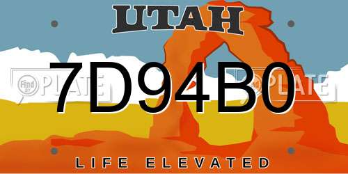 7D94B0 Utah License Plate