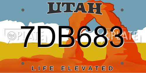 7DB683 Utah License Plate