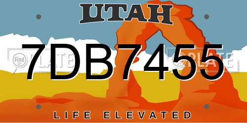 7DB7455 Utah License Plate