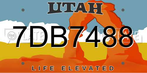 7DB7488 Utah License Plate