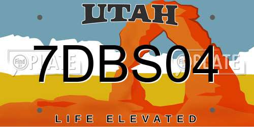 7DBS04 Utah License Plate