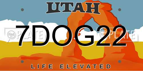 7DOG22 Utah License Plate