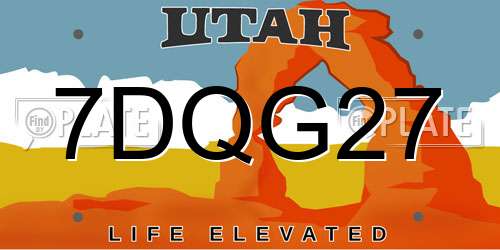 7DQG27 Utah License Plate