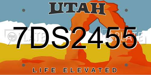 7DS2455 Utah License Plate