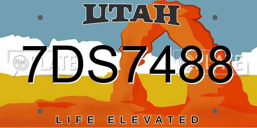 7DS7488 Utah License Plate