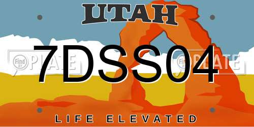 7DSS04 Utah License Plate