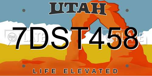 7DST458 Utah License Plate