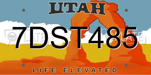 7DST485 Utah License Plate