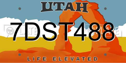 7DST488 Utah License Plate