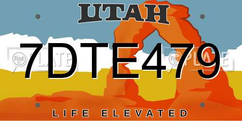 7DTE479 Utah License Plate