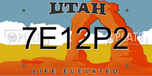 7E12P2 Utah License Plate