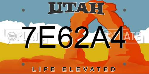 7E62A4 Utah License Plate