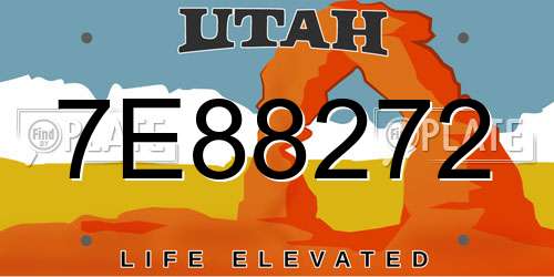 7E88272 Utah License Plate