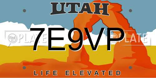 7E9VP Utah License Plate