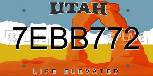 7EBB772 Utah License Plate