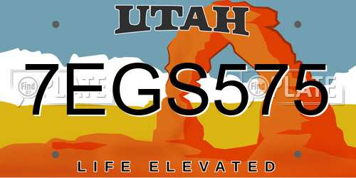 7EGS575 Utah License Plate