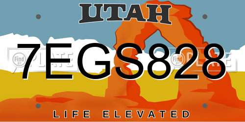 7EGS828 Utah License Plate