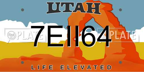 7EII64 Utah License Plate