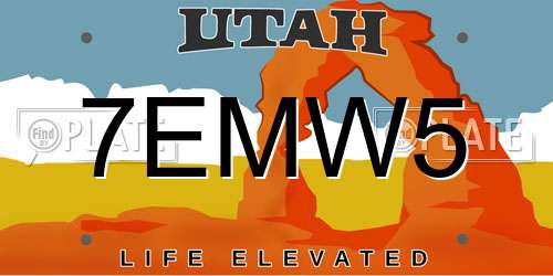 7EMW5 Utah License Plate