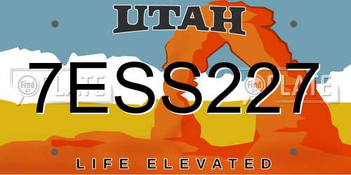 7ESS227 Utah License Plate