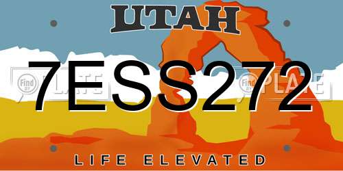 7ESS272 Utah License Plate