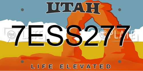 7ESS277 Utah License Plate