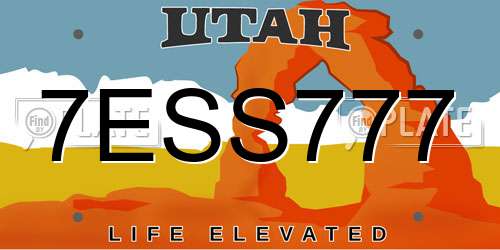 7ESS777 Utah License Plate