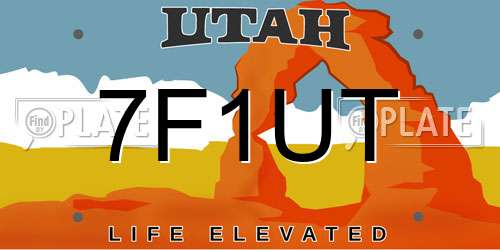 7F1UT Utah License Plate